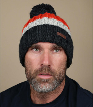 Beanie pom Stripped Wilhelm beanie navy